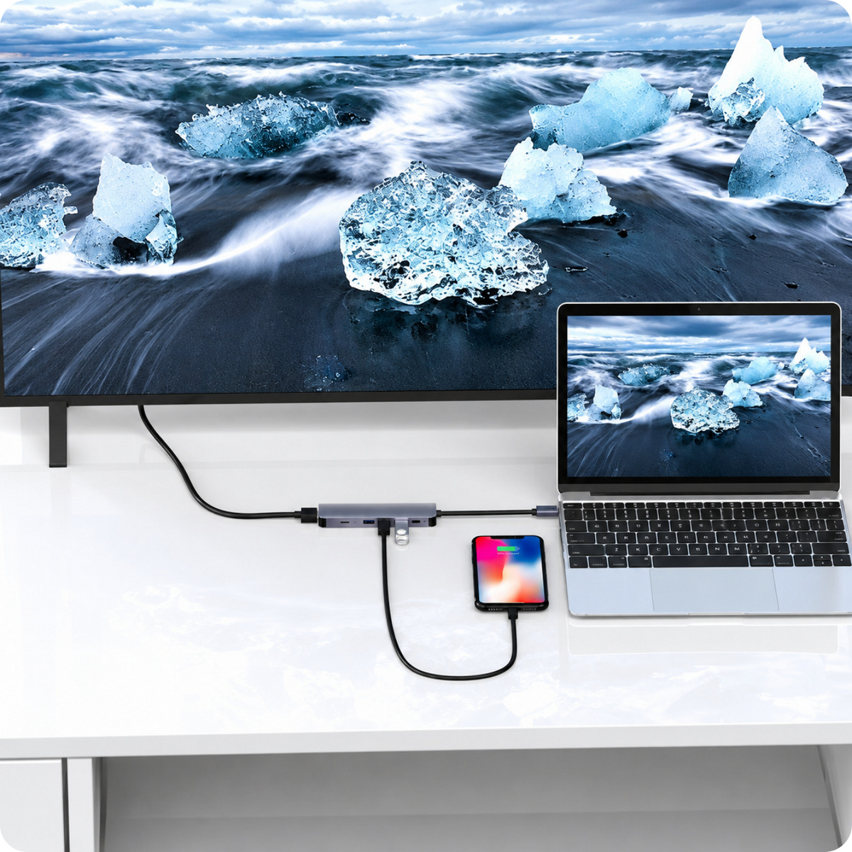 Adaptér 5v1 HUB USB-C SC-USH83