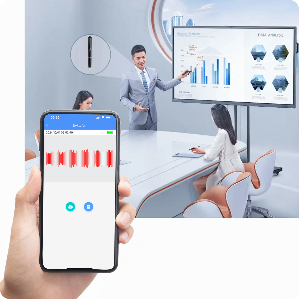 Diktafon se štěnicí IPC5 WiFi CamSC Pro