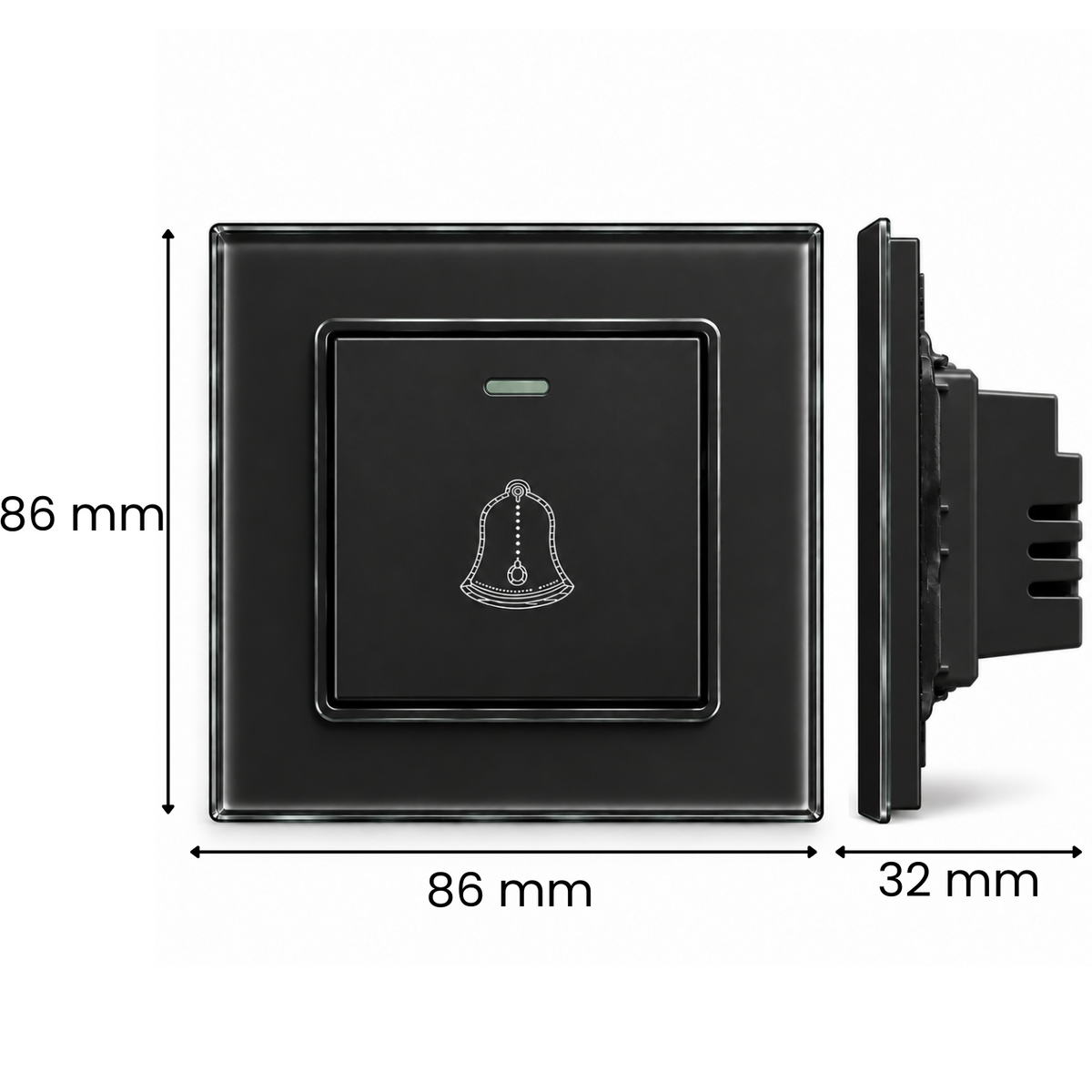Tlačítko drátového zvonku D01 Black