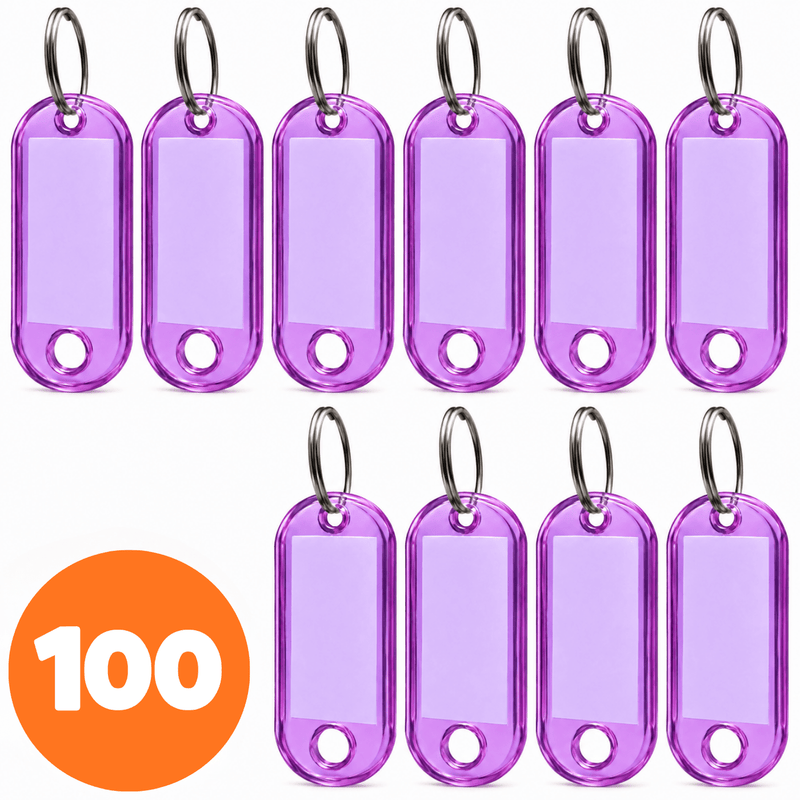 100x Přívěsek na klíče ABS-1 fialový