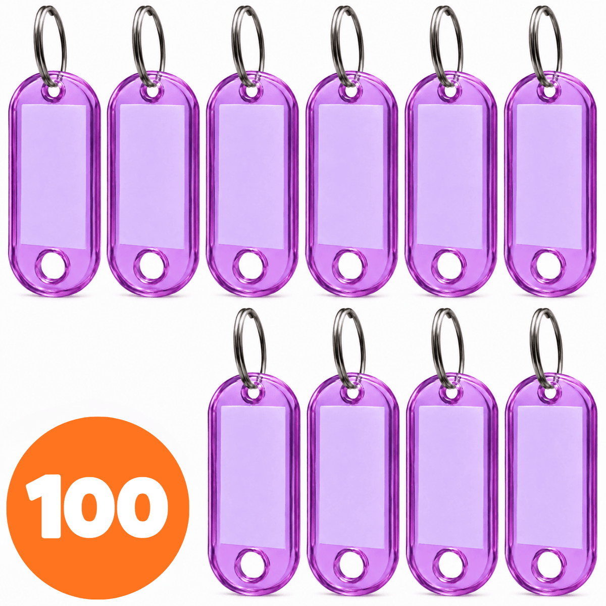 100x Přívěsek na klíče ABS-1 fialový