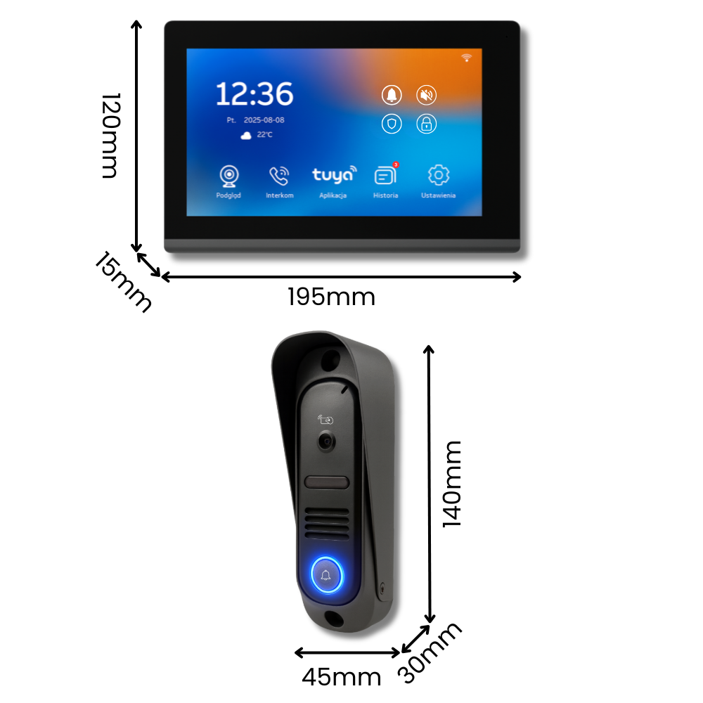 Videozvonek JD-S5-B Tuya Smart černý
