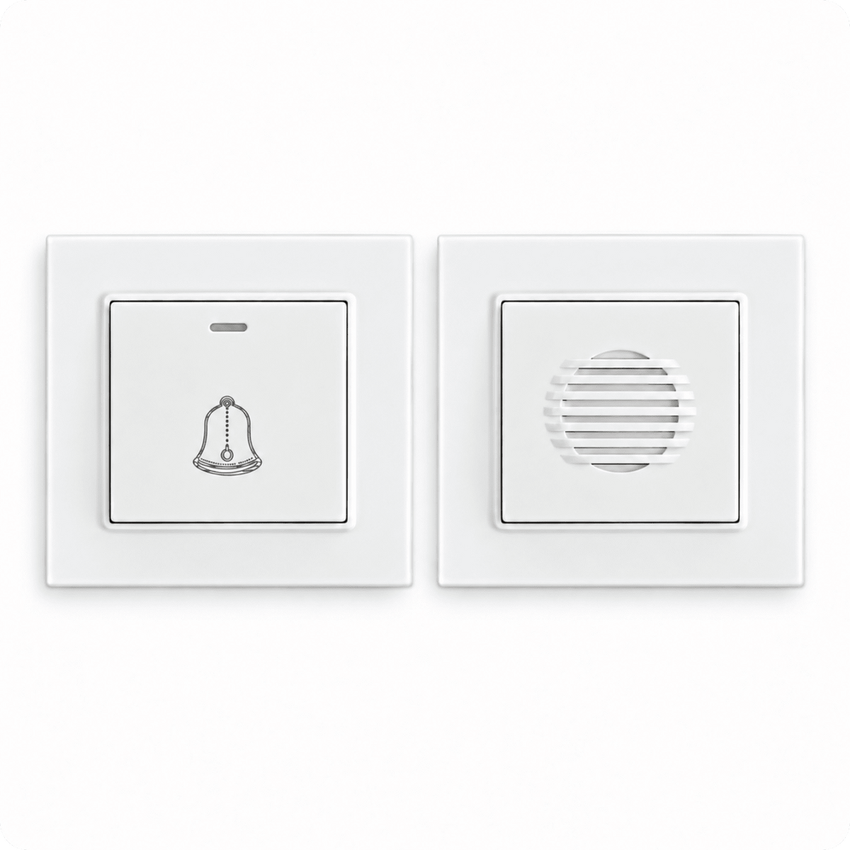 1x Tlačítko drátového zvonku D01 White + 1x Přijímač drátového zvonku D02 White