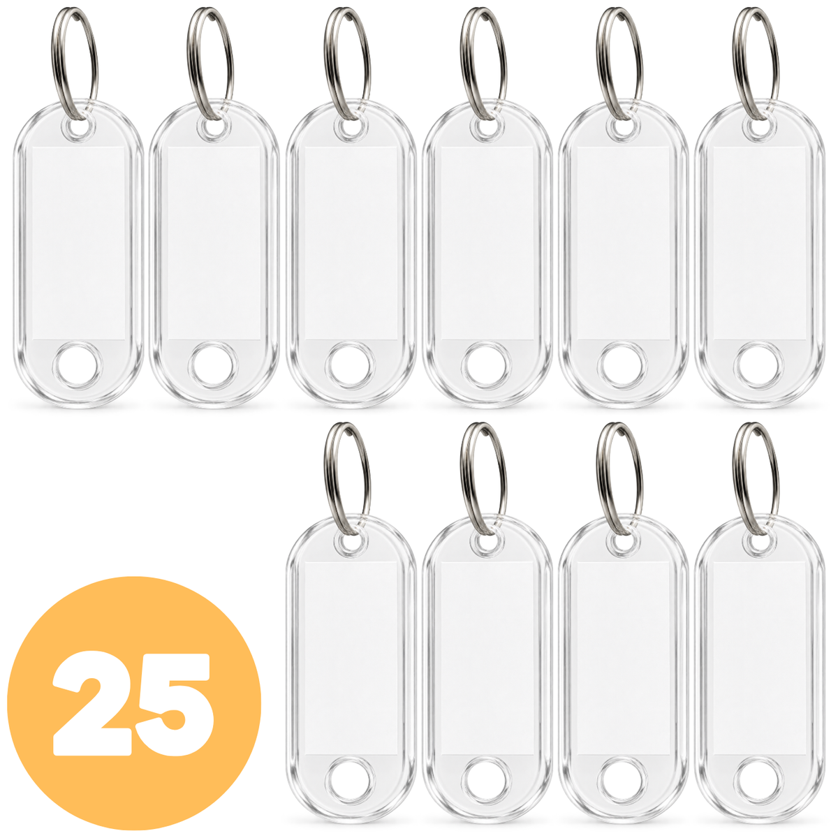 25x Přívěsek na klíče ABS-1 Průhledný