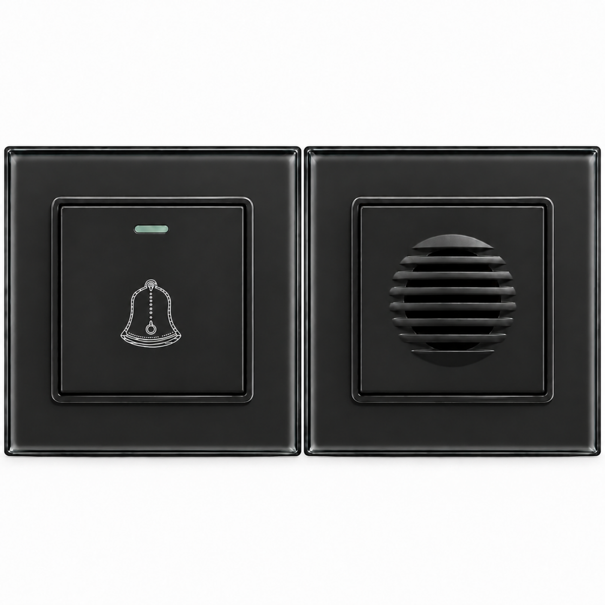 1x Tlačítko drátového zvonku D01 Black + 1x Přijímač drátového zvonku D02 Black