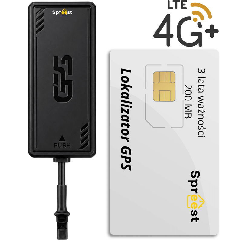 1x GPS lokátor PG07-2 4G QXGPS + 1x SIM karta pro lokátory - 3 roky + 200 MB