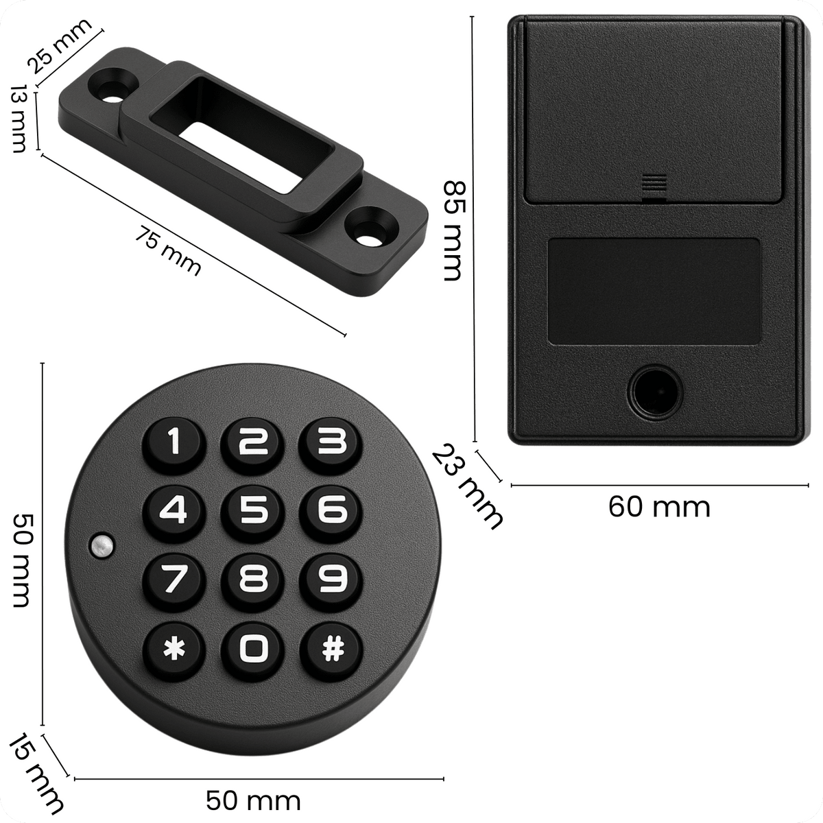 Elektronický zámek na skříňku CB-702 Black