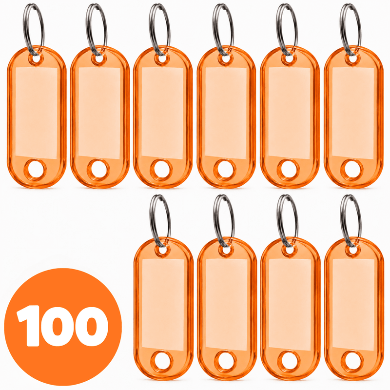 100x Přívěsek na klíče ABS-1 oranžový