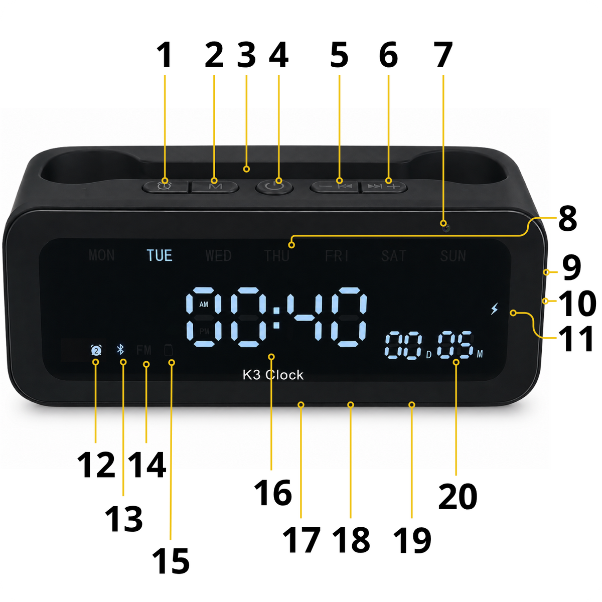 Mini kamera v budíku K3 WiFi