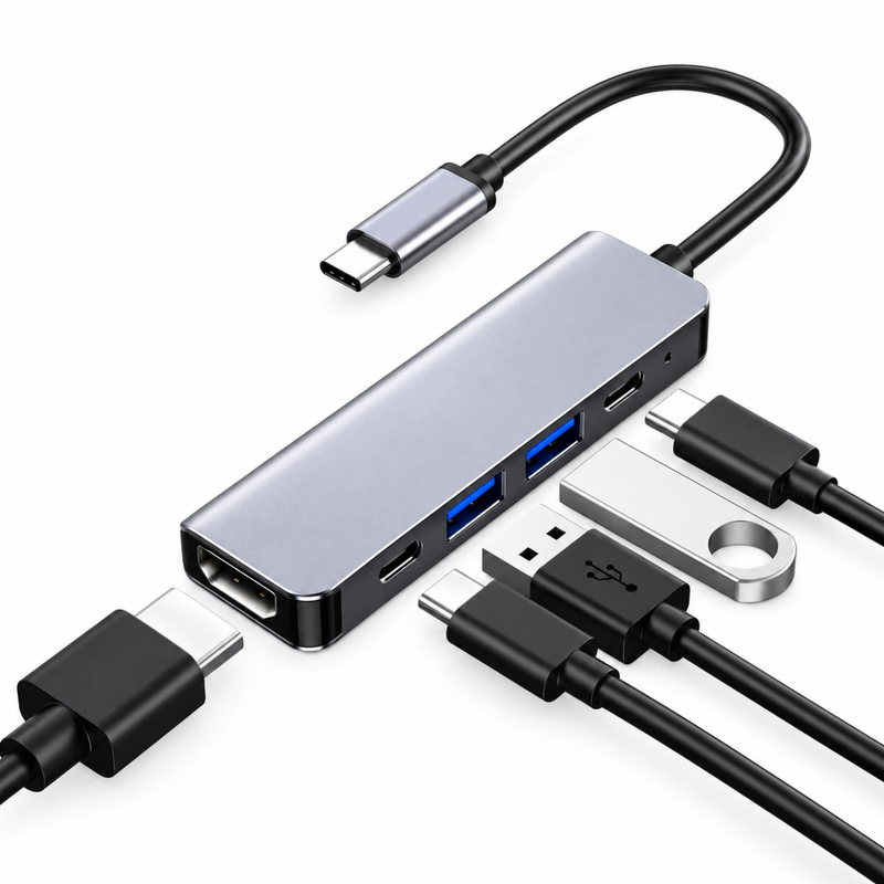 Adaptér 5v1 HUB USB-C SC-USH83