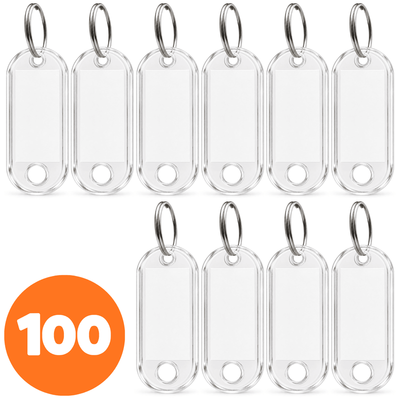 100x Přívěsek na klíče ABS-1 průhledný