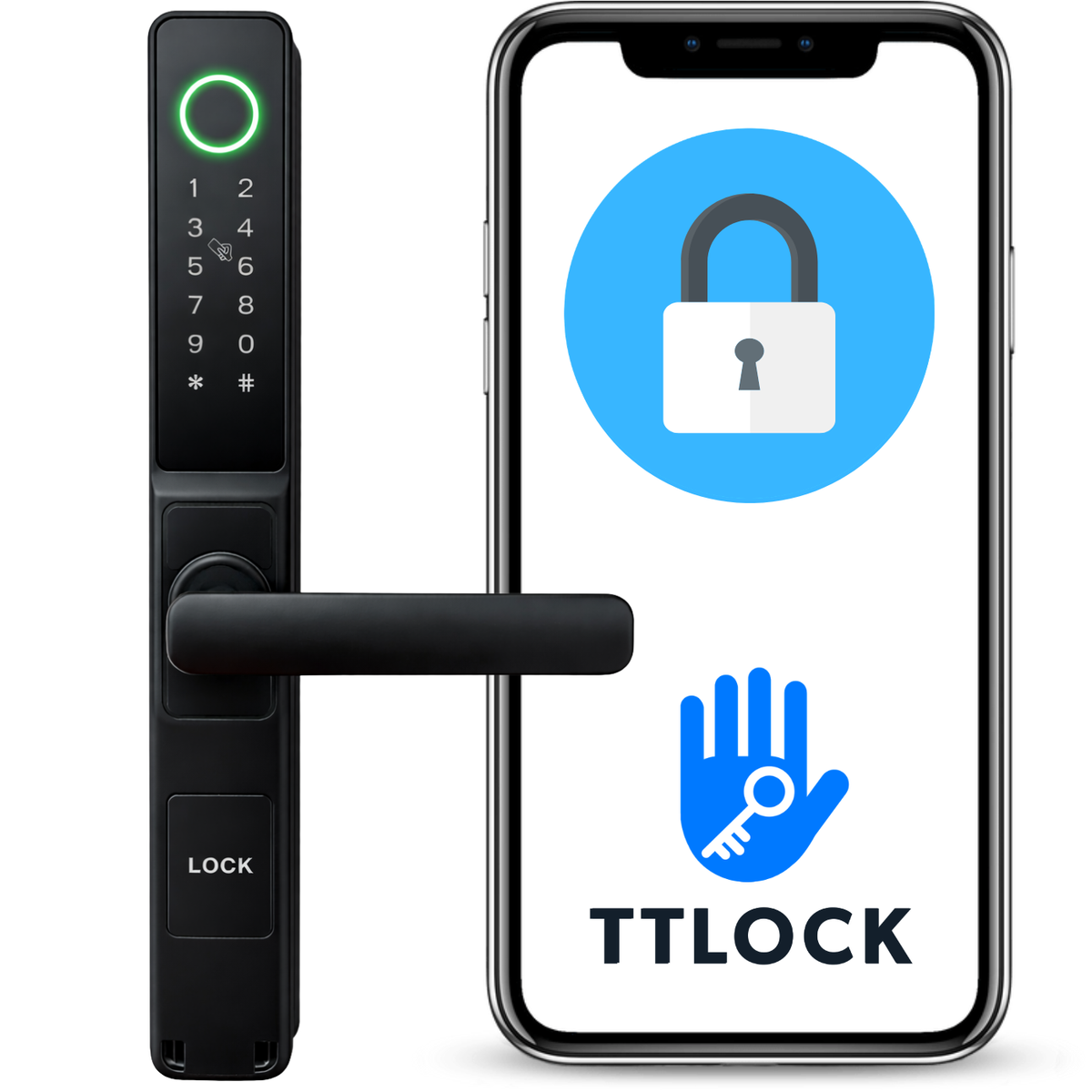 Elektronické dveřní kování A209B 50/72 TTLock černé