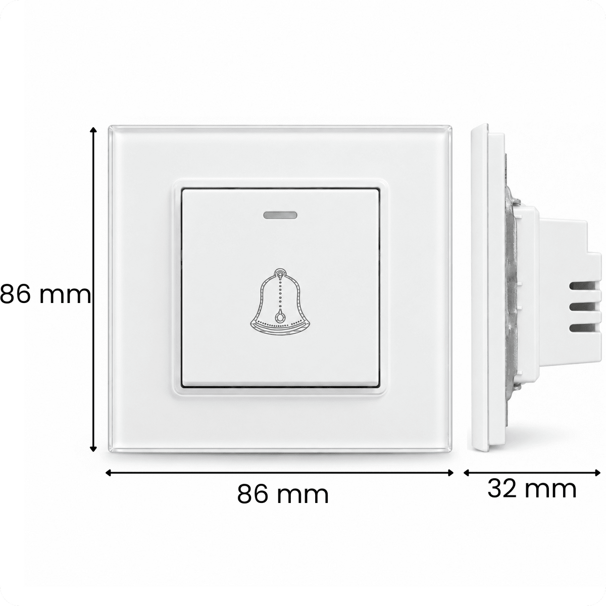 Tlačítko drátového zvonku D01 White