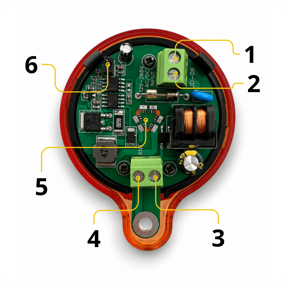 Výstražné signalizační světlo JD-06 12-265V AC/DC