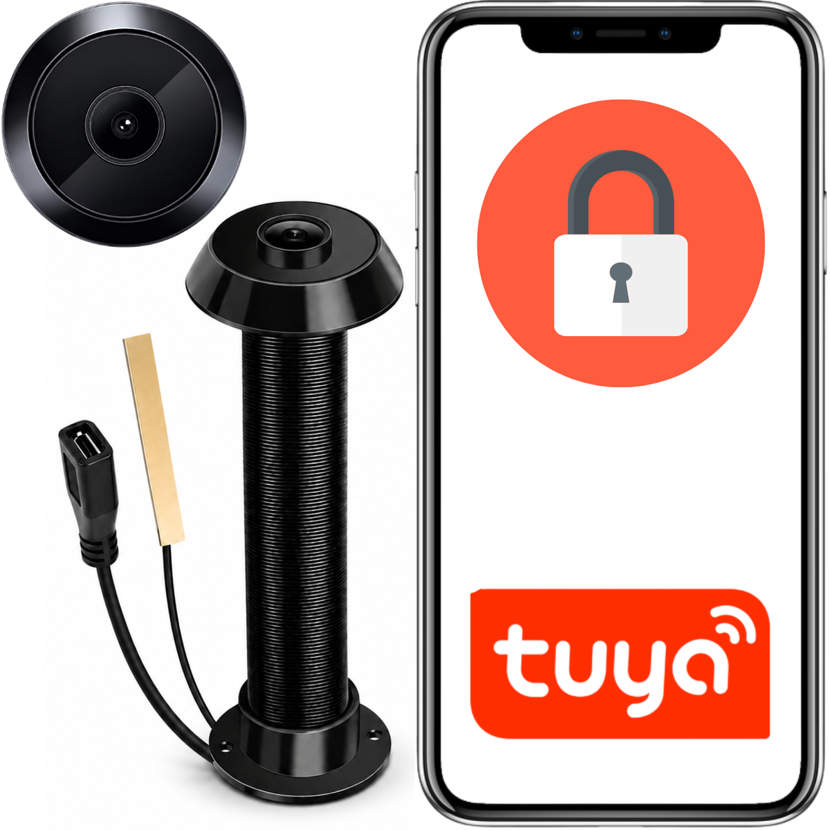 Elektronické dveřní kukátko TY1 Tuya Smart