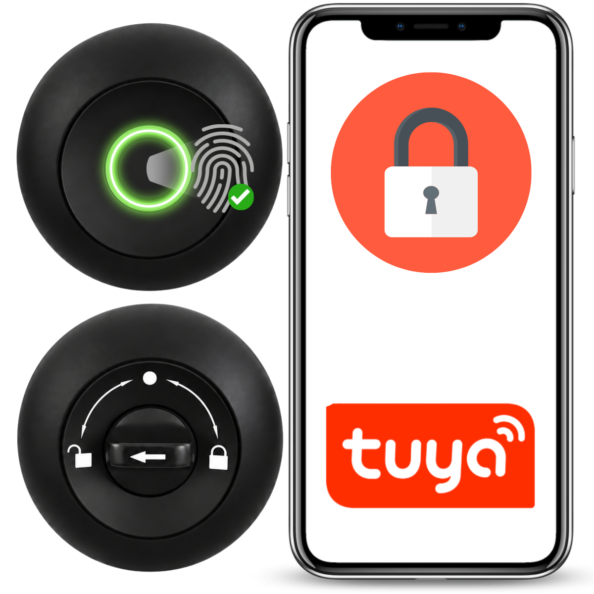 Elektronický zámek s koulí S4A-M01F Tuya Smart