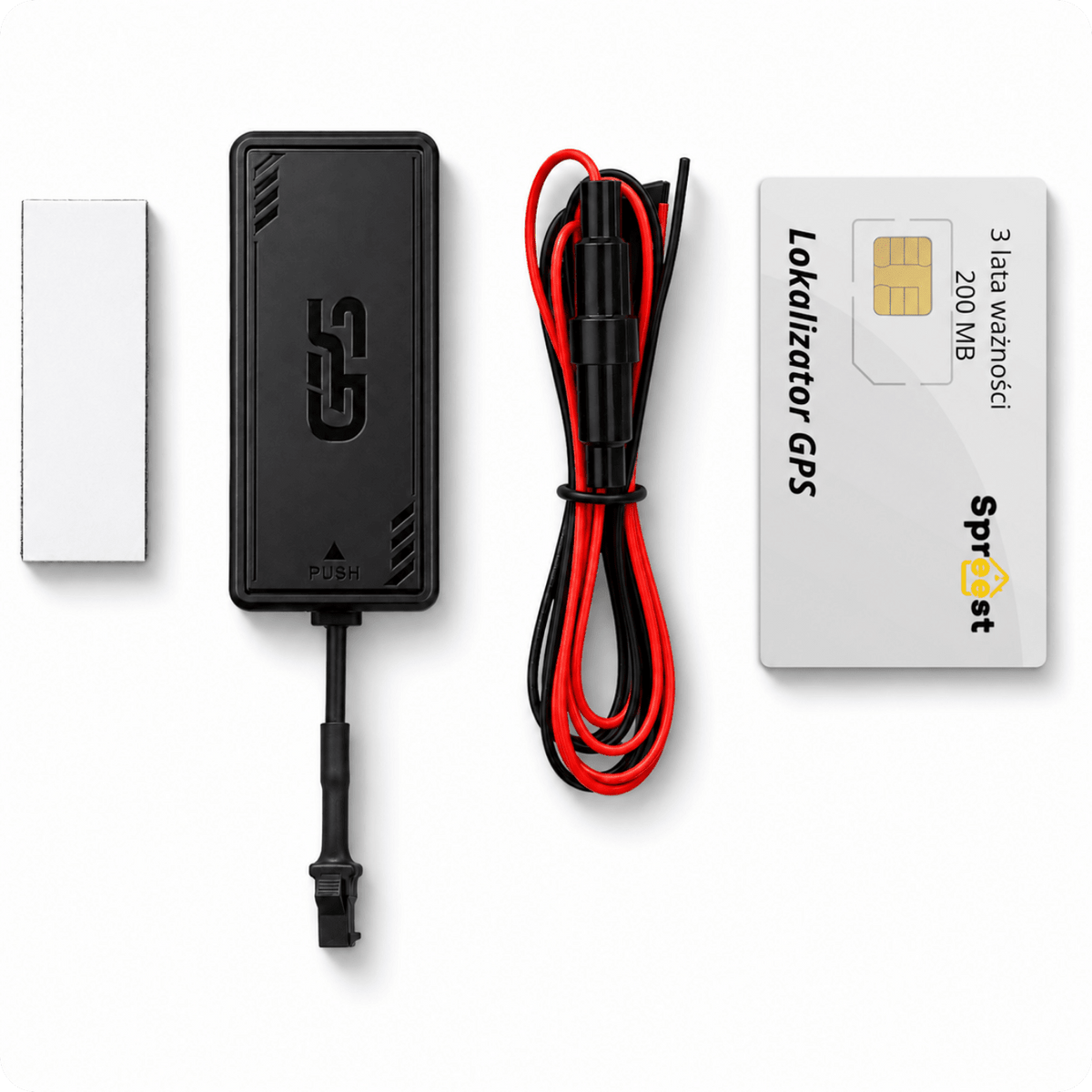 1x GPS lokátor PG07-2 4G QXGPS + 1x SIM karta pro lokátory - 3 roky + 200 MB
