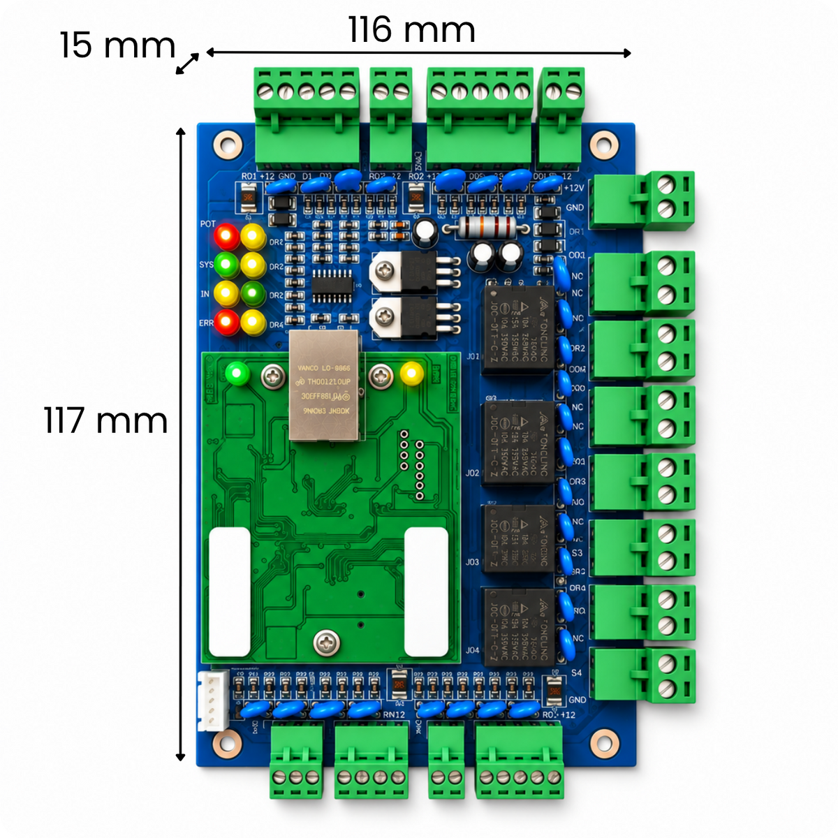 Řídicí jednotka přístupu čtyřdveřová ACB-004 TCP IP Wiegand