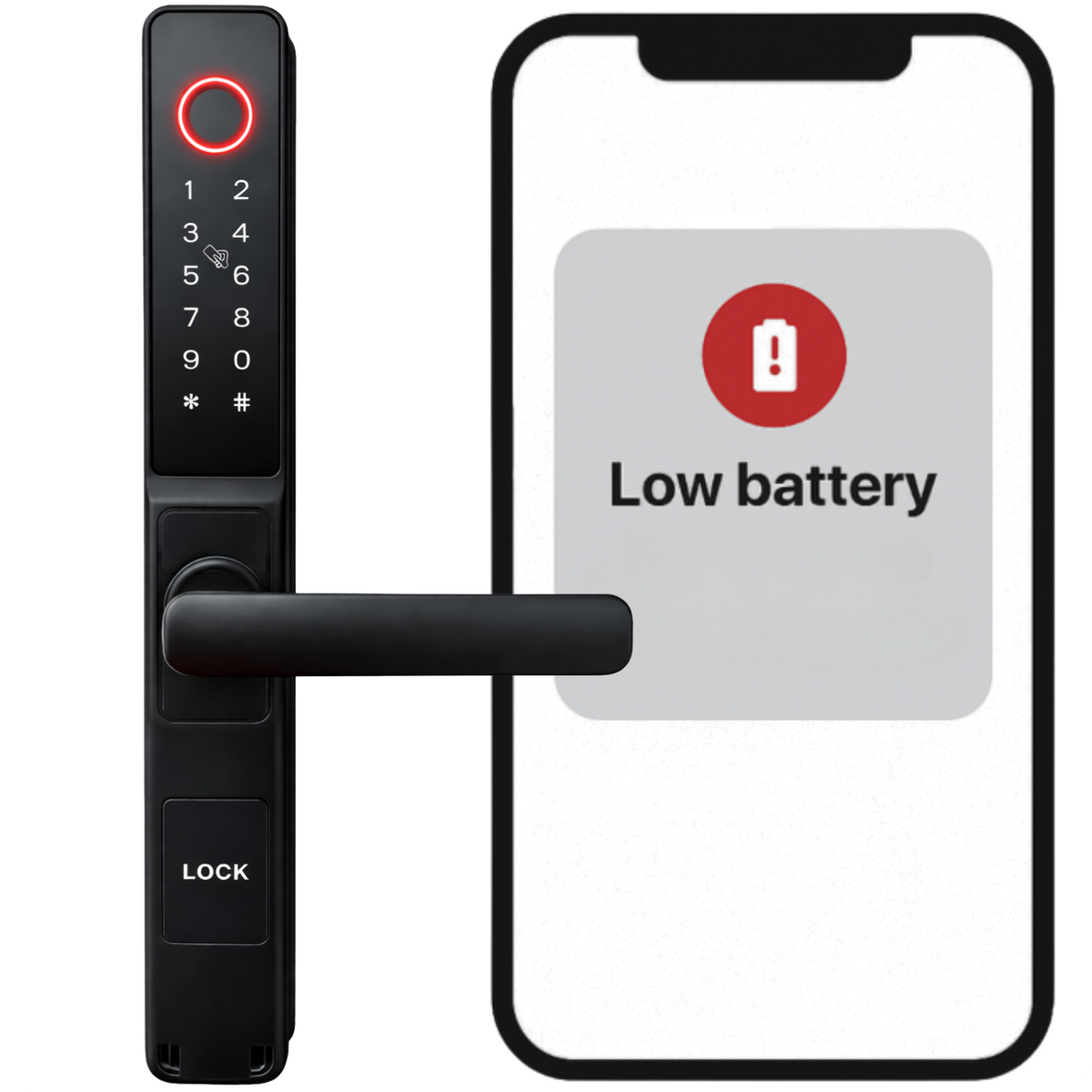 Elektronické dveřní kování A209B 50/72 TTLock černé
