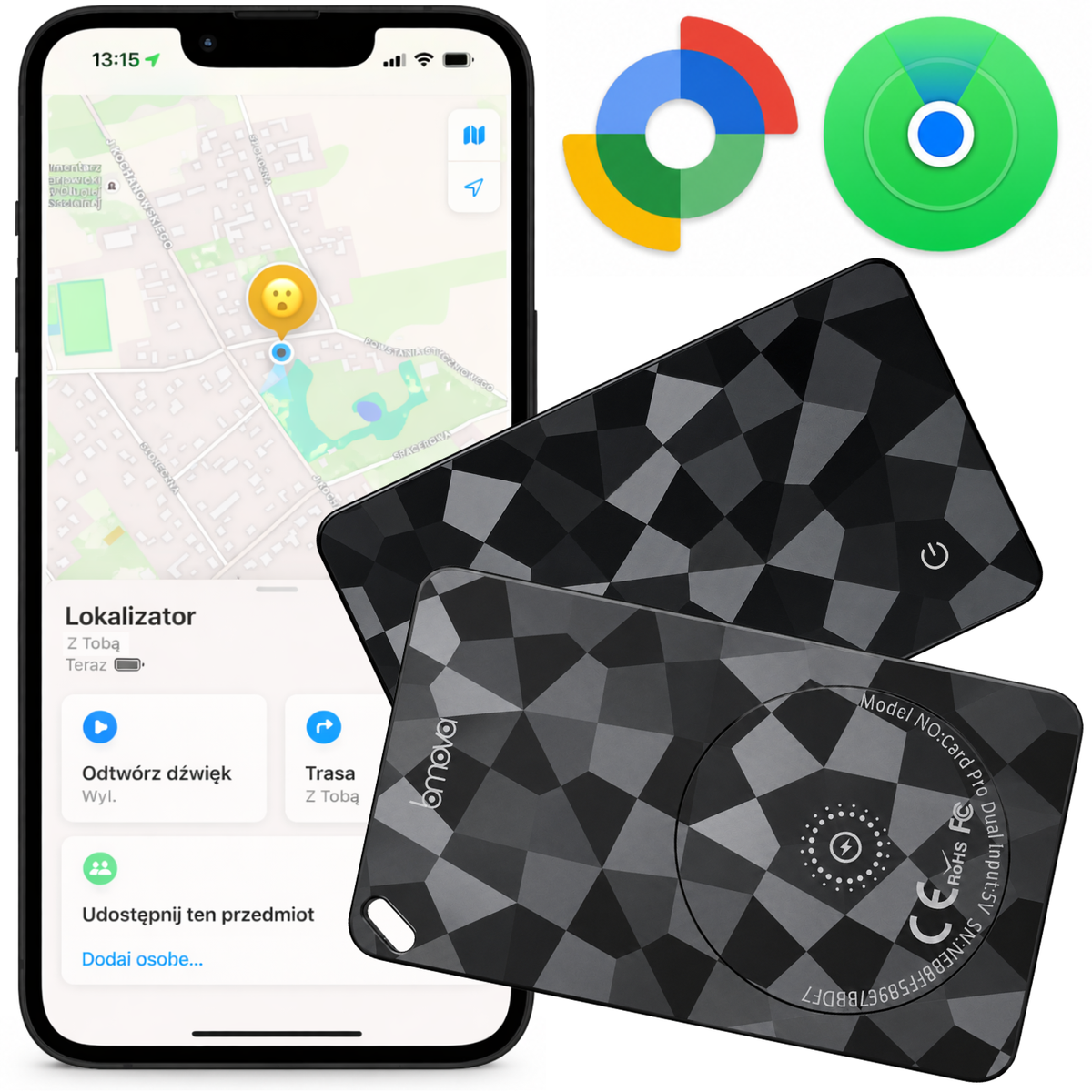 Lokalizátor smart tag K18 Dual Apple Find My Google Find My