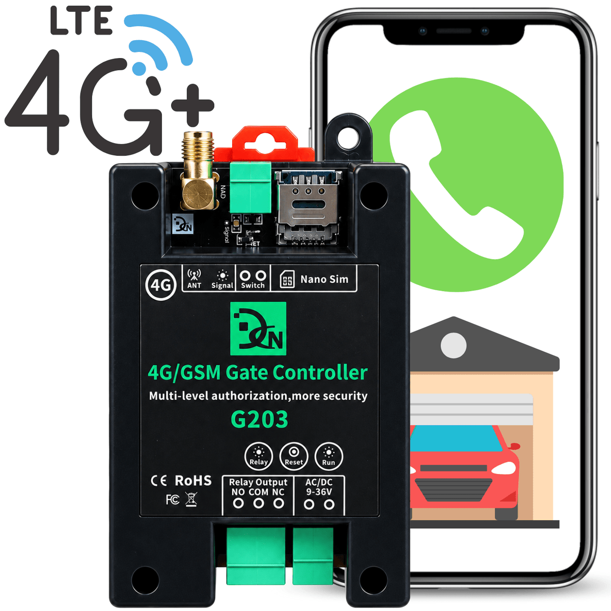 GSM ovladač pro otevírání brány a branky G203 EU 4G
