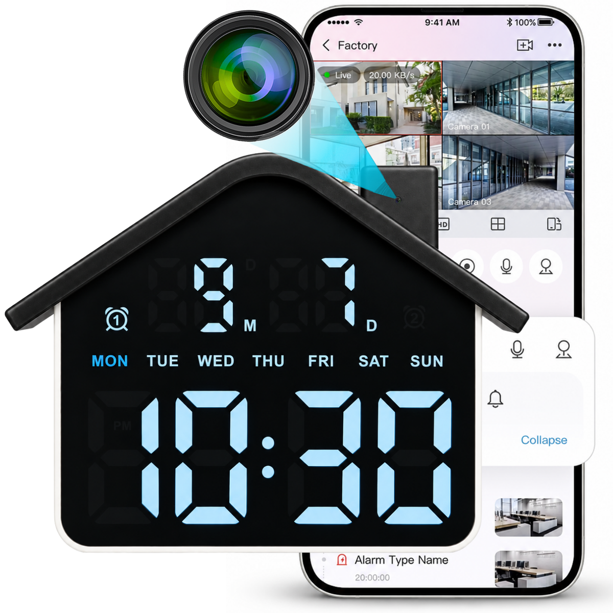 Mini kamera v budíku GH90 WiFi