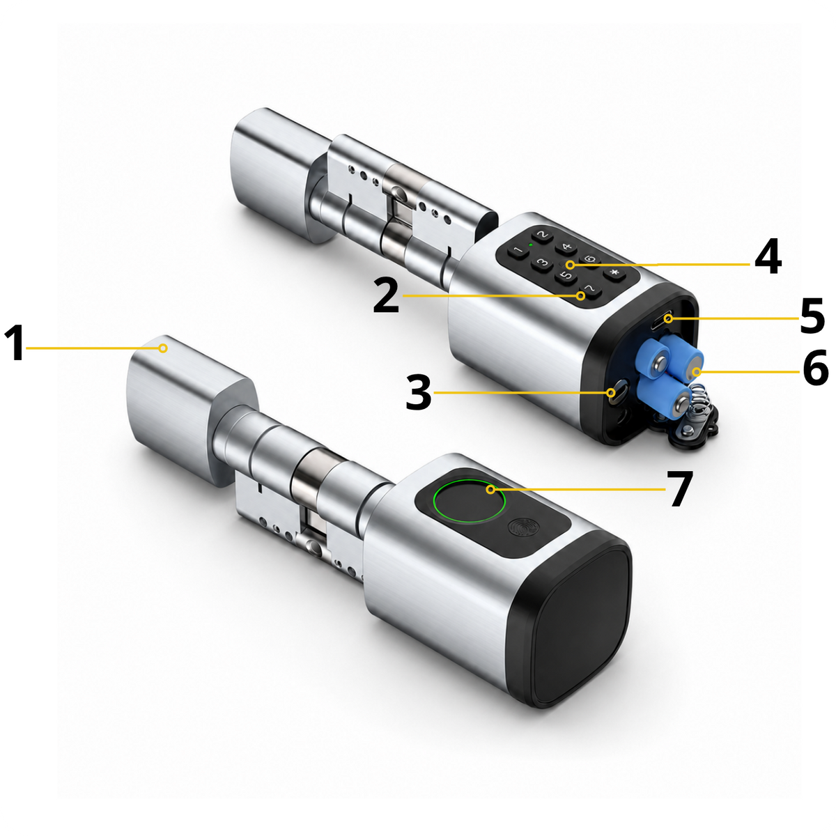 Elektronická vložka zámku V1-W TTLock Silver vodotěsná