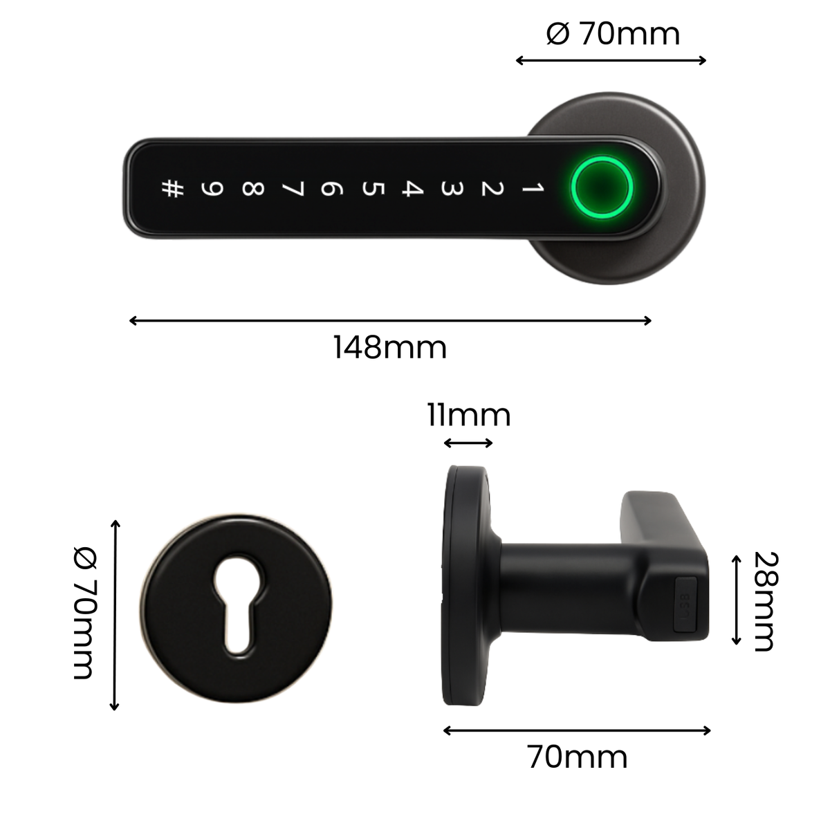 Elektronický zámek s klikou S4A-M10 TTLock