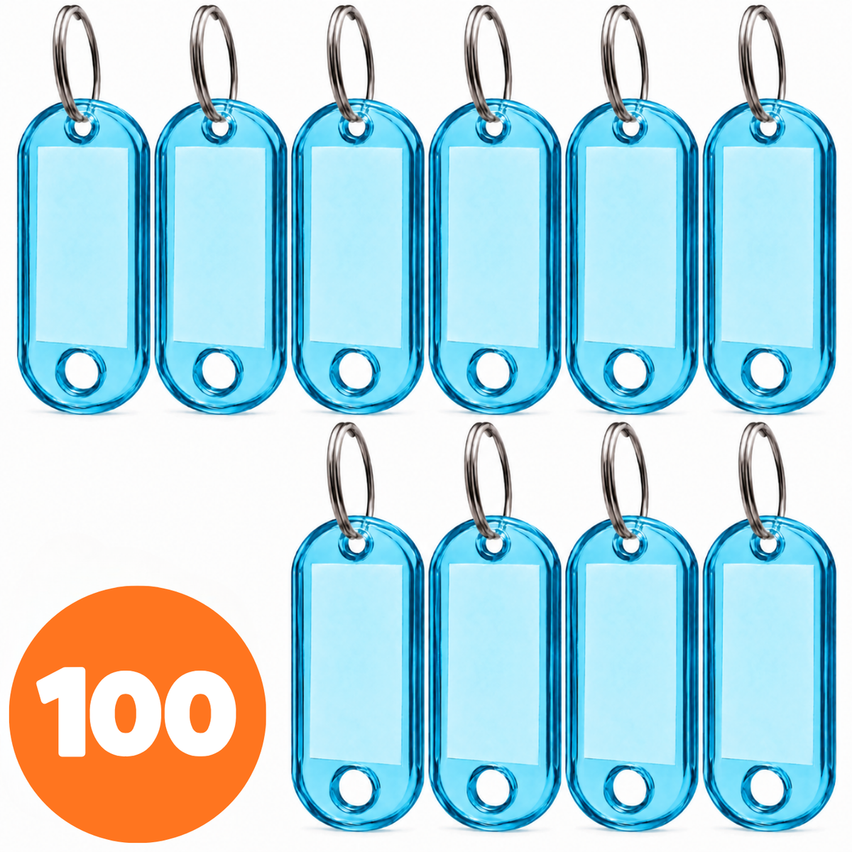 100x Přívěsek na klíče ABS-1 modrý