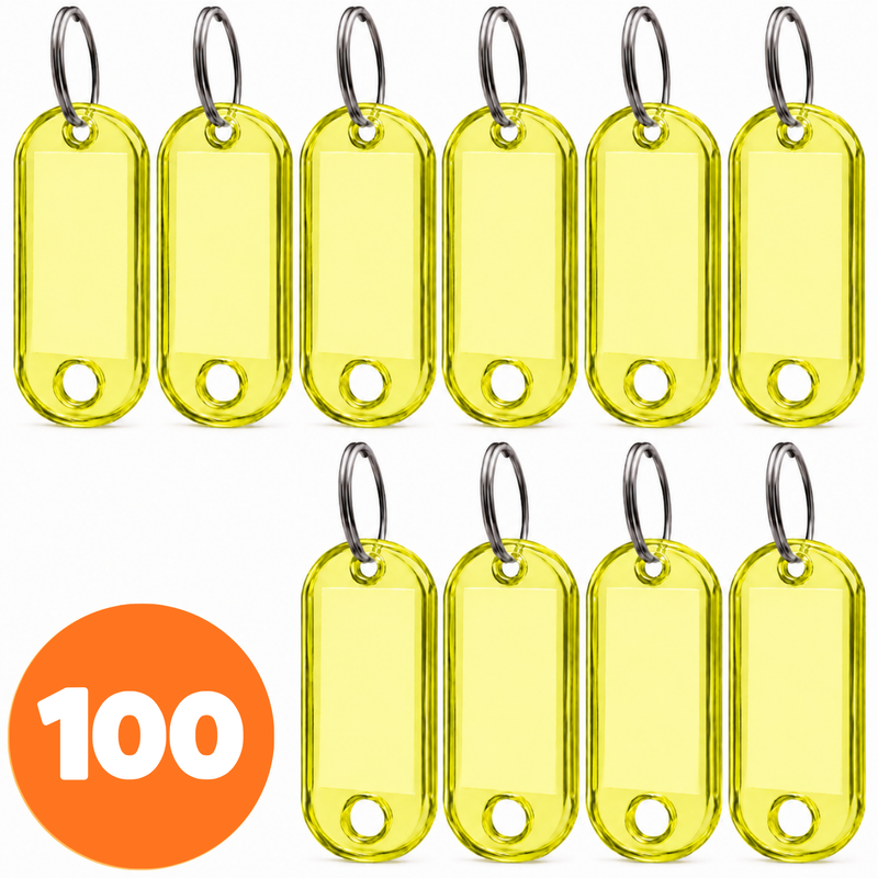 100x Přívěsek na klíče ABS-1 žlutý
