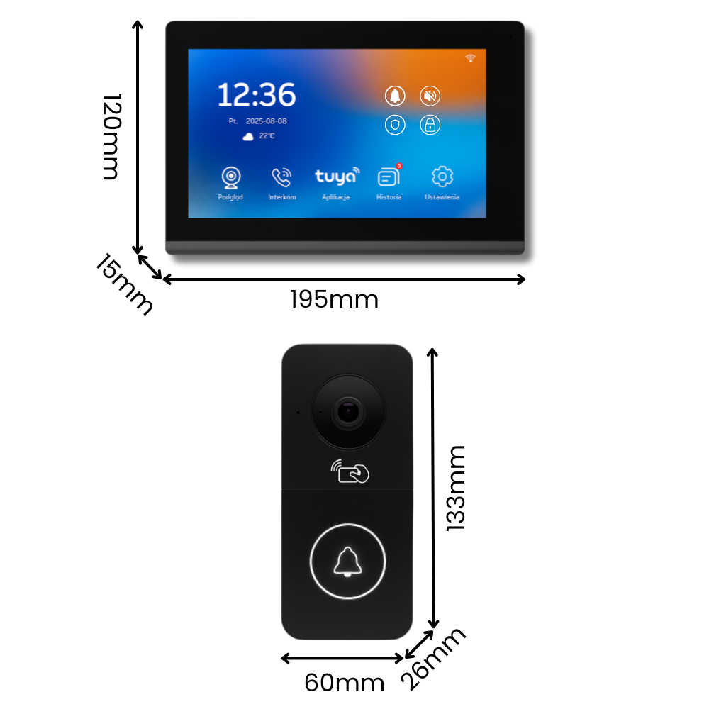 Videozvonek JD-S5-M Tuya Smart černý