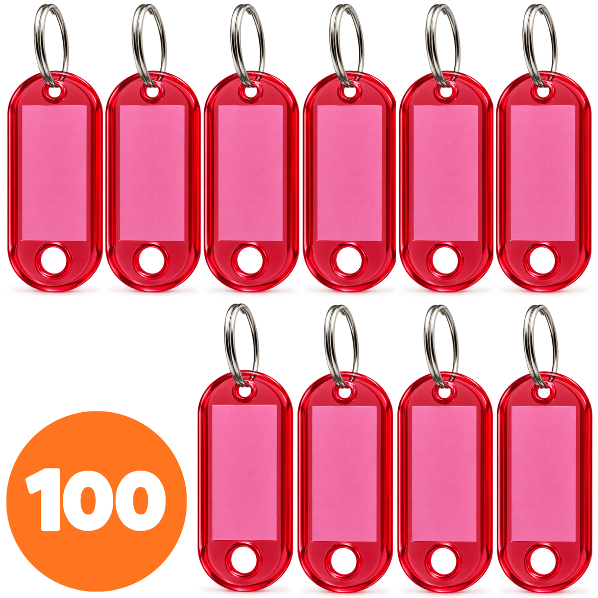 100x Přívěsek na klíče ABS-1 tmavě růžový