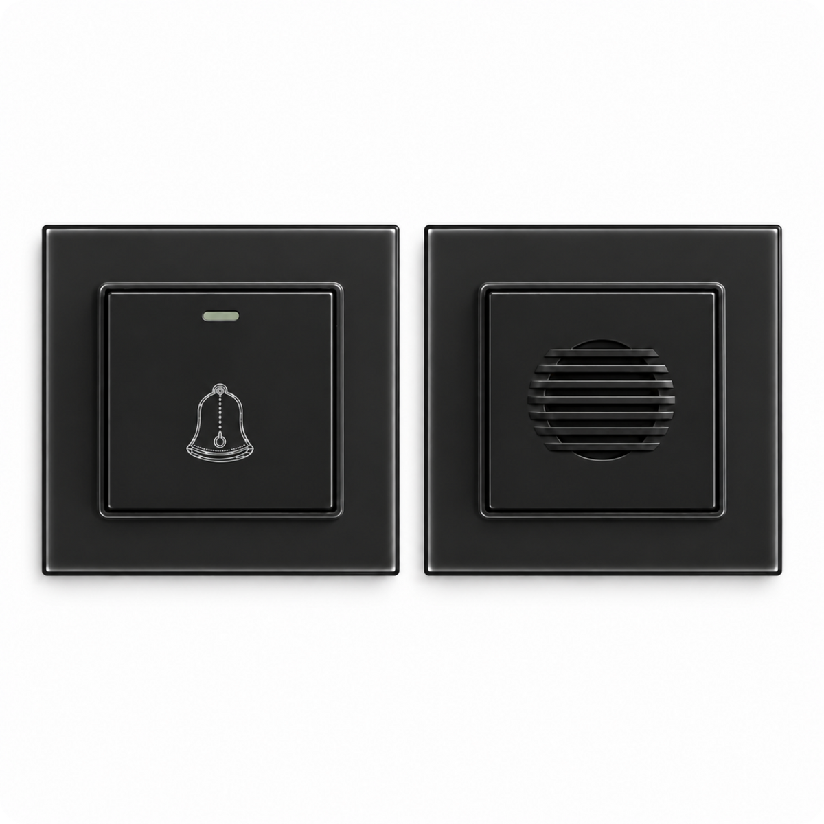 1x Tlačítko drátového zvonku D01 Black + 1x Přijímač drátového zvonku D02 Black
