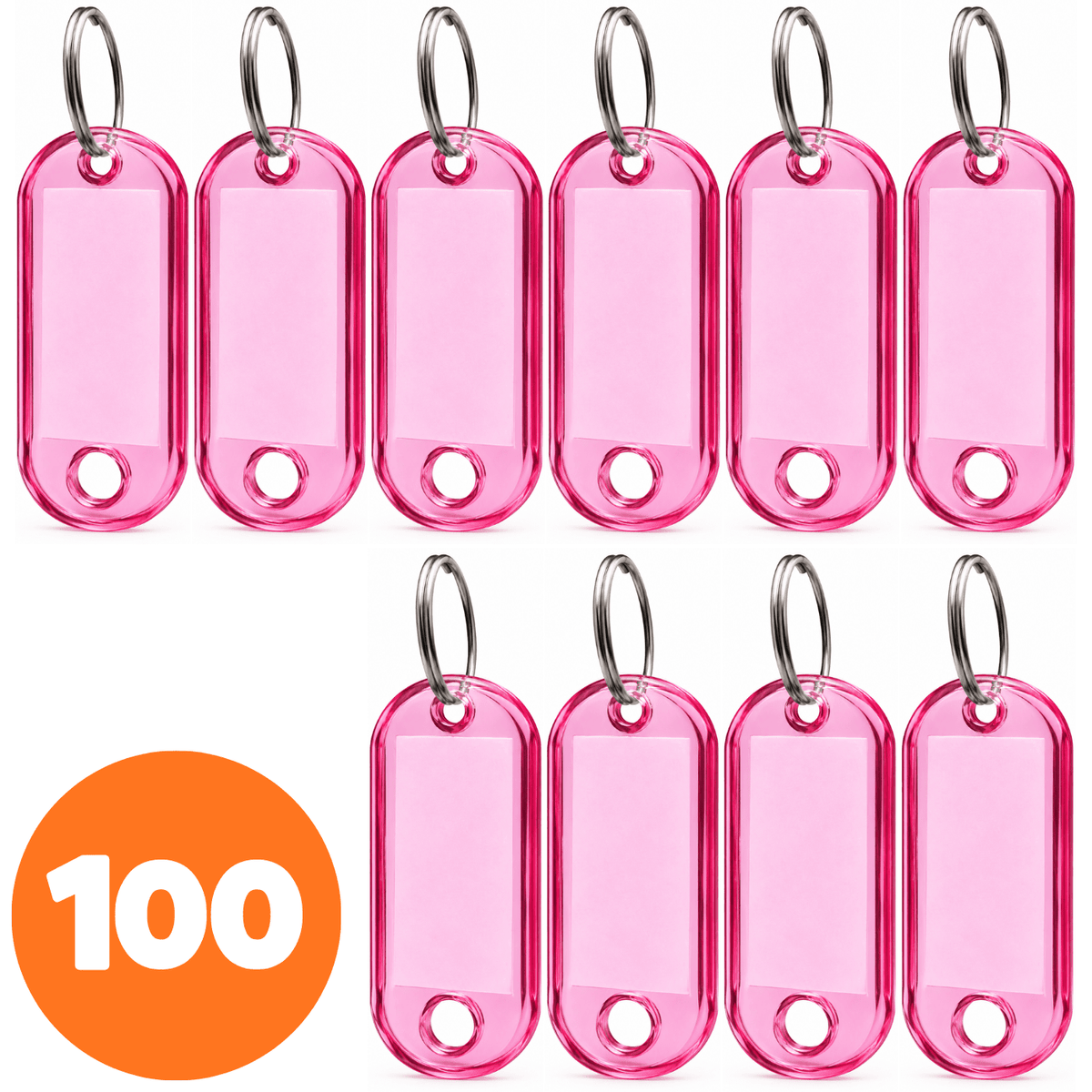 100x Přívěsek na klíče ABS-1 světle růžový
