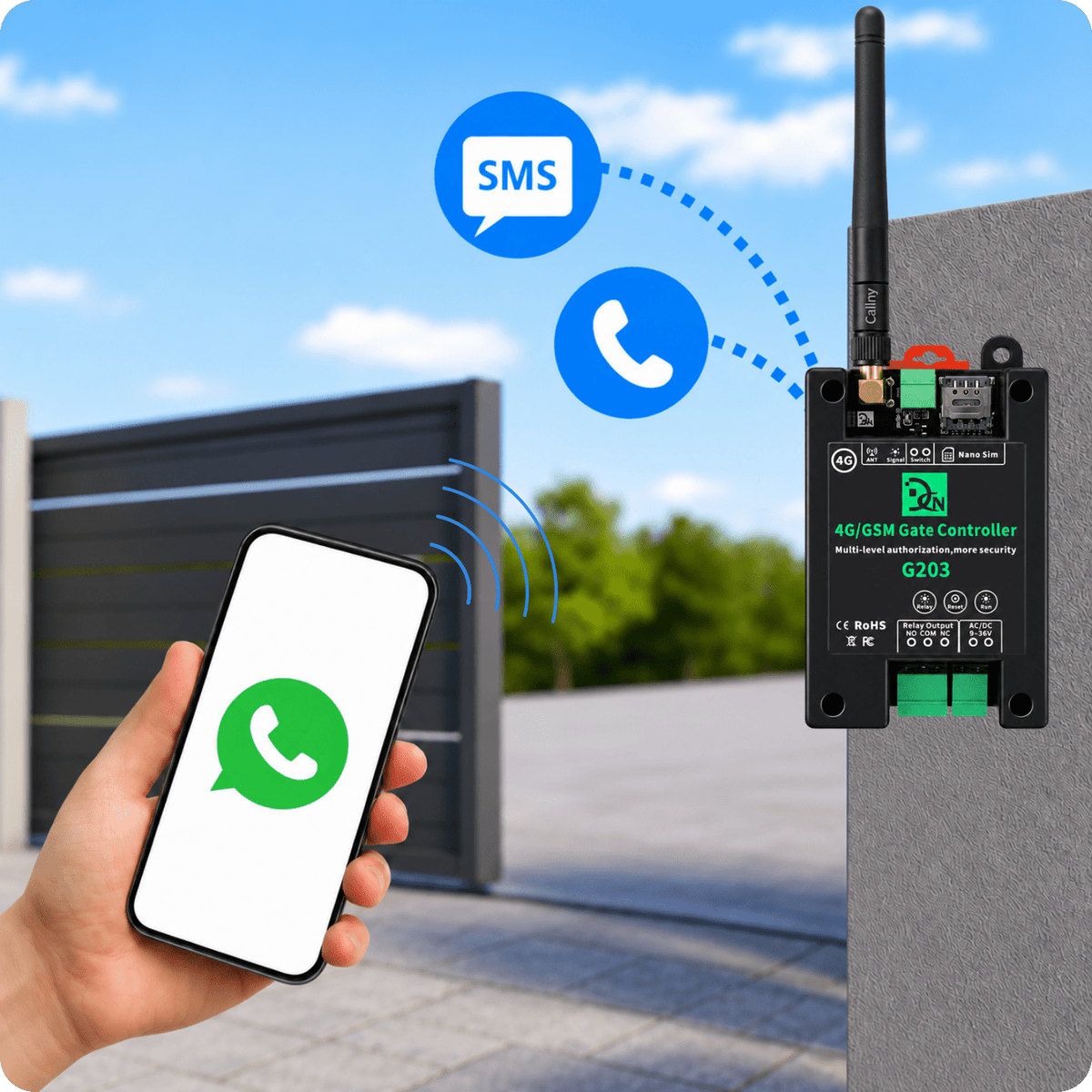 GSM ovladač pro otevírání brány a branky G203 EU 4G
