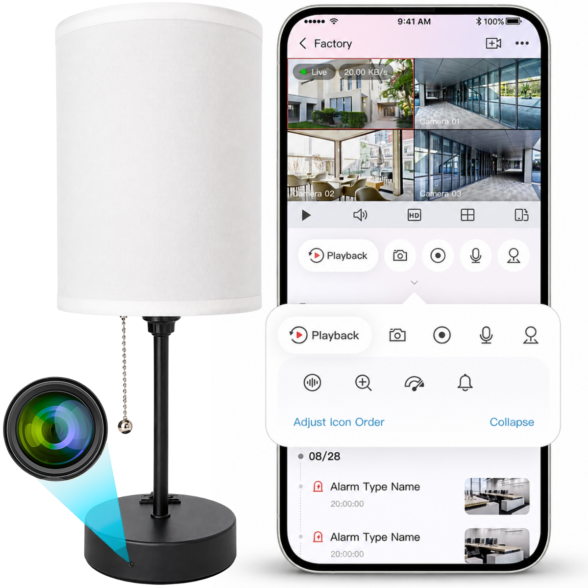 Mini kamera v lampičce TD-10 WiFi