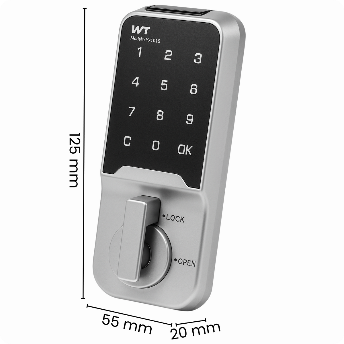 Elektronický zámek na skříňku M-1601S 22mm černo-stříbrný
